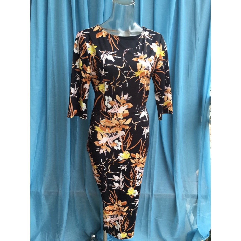 Fall Floral Bodycon Dress